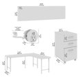 thumbnail image 2 of Scranton & Co Engineered Wood 4 Person L-Shaped Desk with Drawers in Gray, 2 of 9