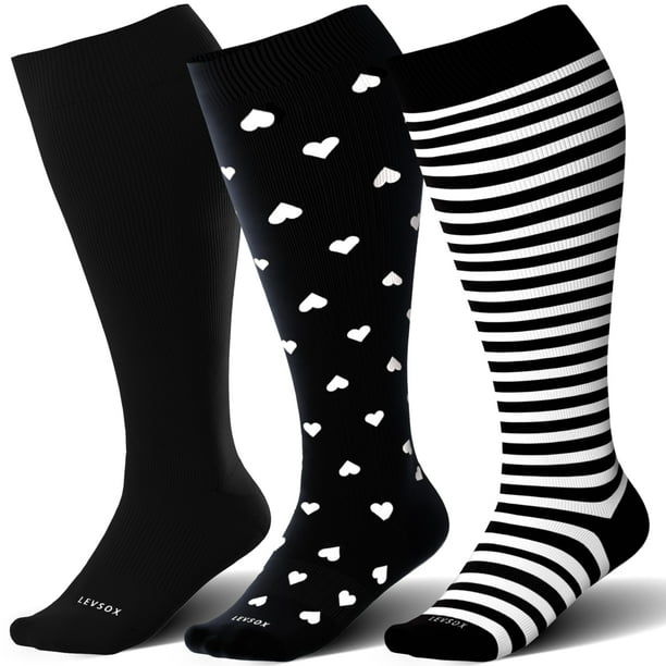 Calcetines de compresión LEVSOX Plus, talla 15-20 mmHg para mujeres y hombres