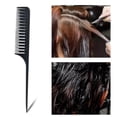thumbnail image 3 of 2x peines para resaltar el pelo peine de cola de antiestático de finos resistente al calor peine de peluquería para colorear, resaltar, m Zulema Black Destacando peine para el cabello, 3 of 8