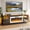 Black-White, variant on PUKAMI Fireplace tv Stand with 36 inch Fireplace Up to 80" TVs,LED Light Entertainment Center and Storage, 70" Modern Wood Media TV Console with Highlight Cabinet for Living Room