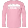 thumbnail image 3 of Inktastic Charlotte North Carolina Skyline Nc City Long Sleeve Youth T-Shirt, 3 of 5