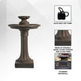 thumbnail image 5 of XBrand 28" BirdBath Water Fountain, 1-Tier, Outdoor, Brown Resin, Auto Shut Off Pump, Decorative Water Fountain, Outdoor Water Feature, Lawn and Garden, 5 of 13