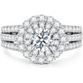 thumbnail image 2 of Dreamofdazzles Jewels 925 Sterling Silver 3.00 Ct Round Cut White Diamond Wedding Engagement Christmas Bridal Ring Set 14K White Gold Plated For Women's -9.5, 2 of 4