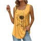 thumbnail image 2 of Puntoco Camiseta holgada cómoda con estampado de moda para mujer con cuello cuadrado y sin mangas, 2 of 5