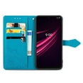 thumbnail image 3 of SaniMore for T-Mobile REVVL V+ 5G 6.8" Wallet Case with Embossed Mandala PU Leather Flip Protection Wrist Strap Credit Card Holder Kickstand Shockproof Case for T-Mobile REVVL V+ 5G, Blue, 3 of 7