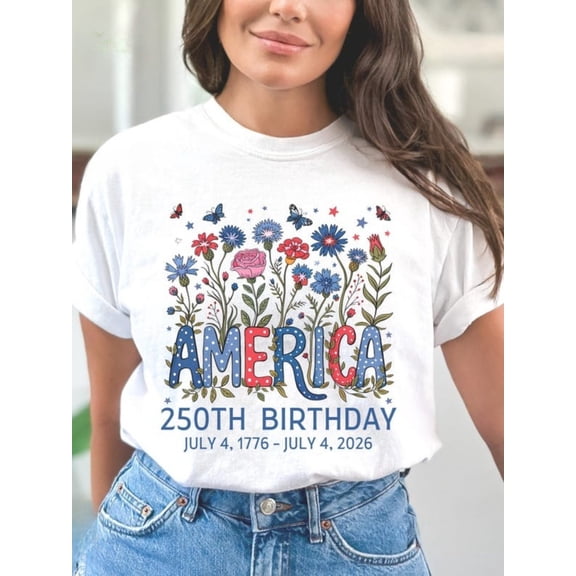 America 250th Birthday Shirt - July 4 2026 USA Semiquincentennial Tee, 250 Years T-Shirt