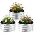 thumbnail image 1 of Round Raised Garden Bed, Galvanized Steel Planter Box with Open Bottom, Rustproof Metal Flower & Vegetable Bed, Easy Assembly, 1 of 6
