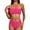 Hot Pink, variant on NMMUED Women's Bikini Sets Two Piece Bathing Suits Bandeau Strapless Swimsuits High Waisted Swimwear Solid Color Tube Top Bathing Suit Summer Vacation Poolside Beachwear Army Green L