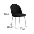thumbnail image 5 of Era 24 Inch Set of 2 Dining Chairs- Curved Back- Black Faux Leather- Chrome, 5 of 6