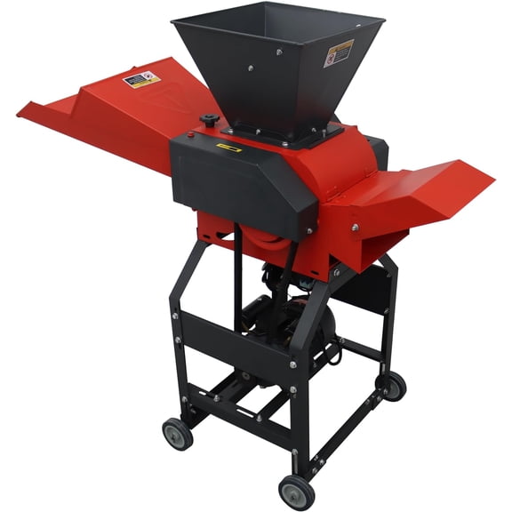 Hay Straw Cutter Pulverize 4-blade Hay Cutter Pulverizer with Belt Conveyor 400-800kg/h 220V