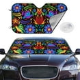 thumbnail image 3 of Lsque Colorful Floral Car Windshield Sun Shade | Accordion Folding Style Auto Shade for Car Truck SUV Van | Blocks UV Rays Sun Visor Protector | Small, 3 of 7