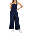 thumbnail image 5 of SOMER Women’s Jumpsuit Overalls Adjustable Strap Loose Fit Romper with Pockets Casual Bib-Style Maternity Friendly Plus Size Navy Blue, 5 of 7