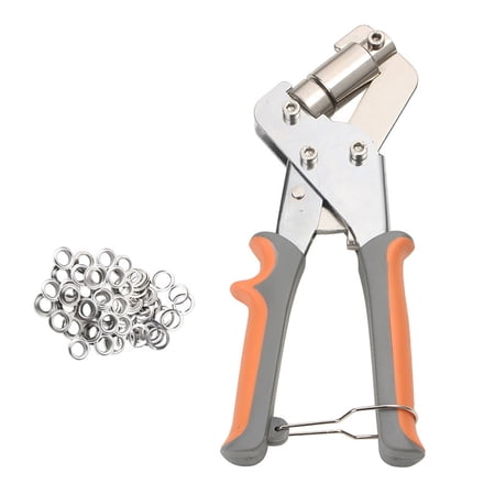 Manual Grommet Press with Reinforced Rivet Construction Portable Grommet Hand Press for Single-Hole Punching in Paper Fabric Tarpaulins Anti-Rust Grommets with Magnetic Force