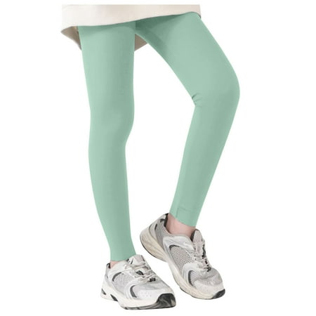 

MIASHUI Girls Athletic Leggings Kids Dance Running Yoga Pants Seamless Dance Ballet Tights Green 4-5 Years