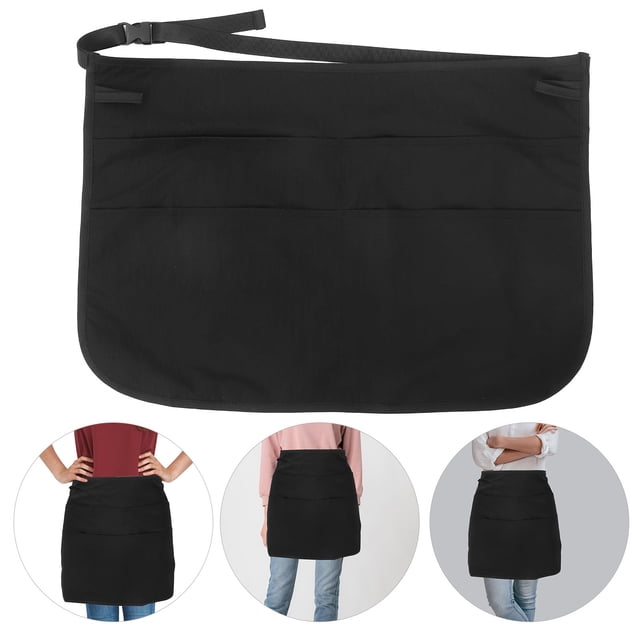 unbranded Delantal Negro Cuerpo Con Bolsillos Ajustable Para Cocina Y Restaurante
