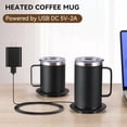 thumbnail image 2 of Self Heating Coffee Mug, Heated Coffee Mug with Smart Mug Warmer & Ergonomic Handle, Auto Heat to 131°F, USB-Powered Desk Warmer for Office Home Use, Ideal Coffee Lovers Gift (17oz Black), 2 of 7