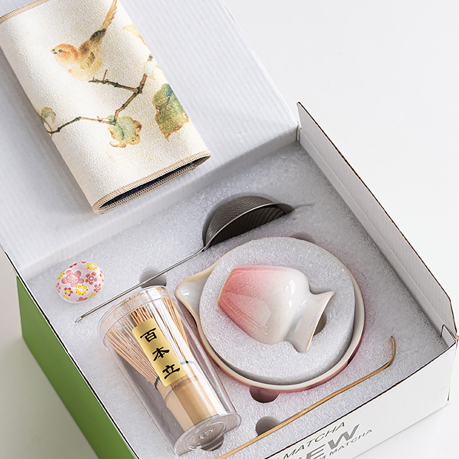 Matcha Tool Set 8 Pieces * 1 Clearance! Japanese 8 Piece Matcha Tea Set Standard Size Ceramic Bowl with Whisk Spoon Holder Strainer Container and Caddy for Traditional Ceremonies