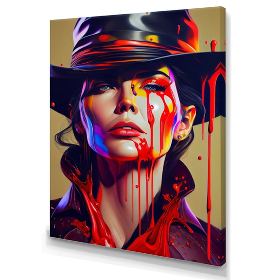 Designart Female Criminal Mastermind VII Canvas Wall Art