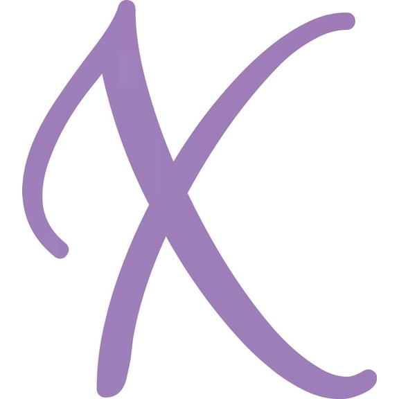 Awesome Life Craft, Acrylic Letter X Script, 4'' Tall Lavender Alphabet