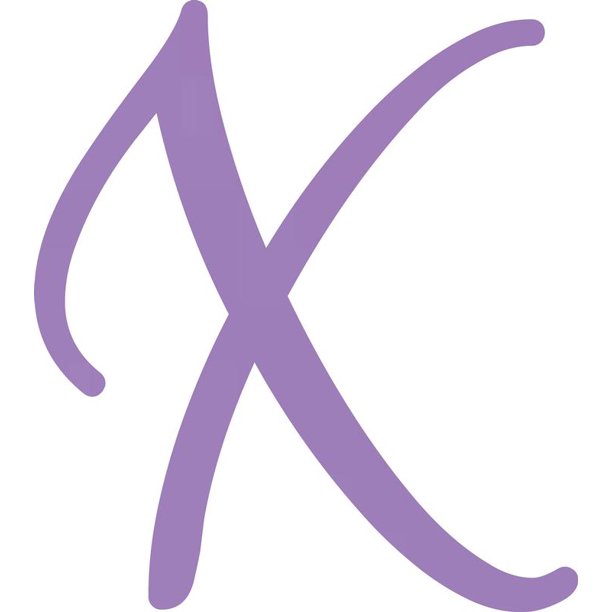 Acrylic Letter X Script, 3'' Tall Lavender Alphabet Craft, Color ...