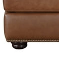 thumbnail image 4 of Boro 28 Inch Ottoman- Rich Brown Top Grain and Faux Leather- Solid Wood, 4 of 5