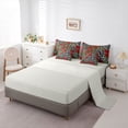 thumbnail image 6 of Homewish Cheetah Print 7-Piece Twin Bedding Set - Red Floral Rose, 6 of 9