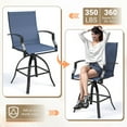 thumbnail image 5 of AMOPATIO 3-Piece Patio Swivel Bar Set - All Weather High Top Bistro Set with 2 Oversize Bar Stools & Metal Table for Backyard, Garden, Porch, Blue, 5 of 6