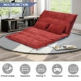 thumbnail image 4 of 3 in 1 Versatile Lazy Sofa Adjustable Folding Futon Sofa, Compact Convertible Sofa Bed Video Gaming Sofa with Two Pillows for Living Room, Office, Small Apartment, Convertible Seat, Red, 4 of 7