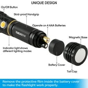 TORCHSTAR Multi-purpose LED Flashlight, Floodlight + Spotlight, Magnetic Base, Battery Operated Work Light, Cree LED Chips, Skid-resistant Handgrip