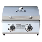Monument Grills Tabletop Propane Gas Grill for Outdoor Portable Camping Cooking with Travel Locks, Stainless Steel High Lid, and Built in Thermometer