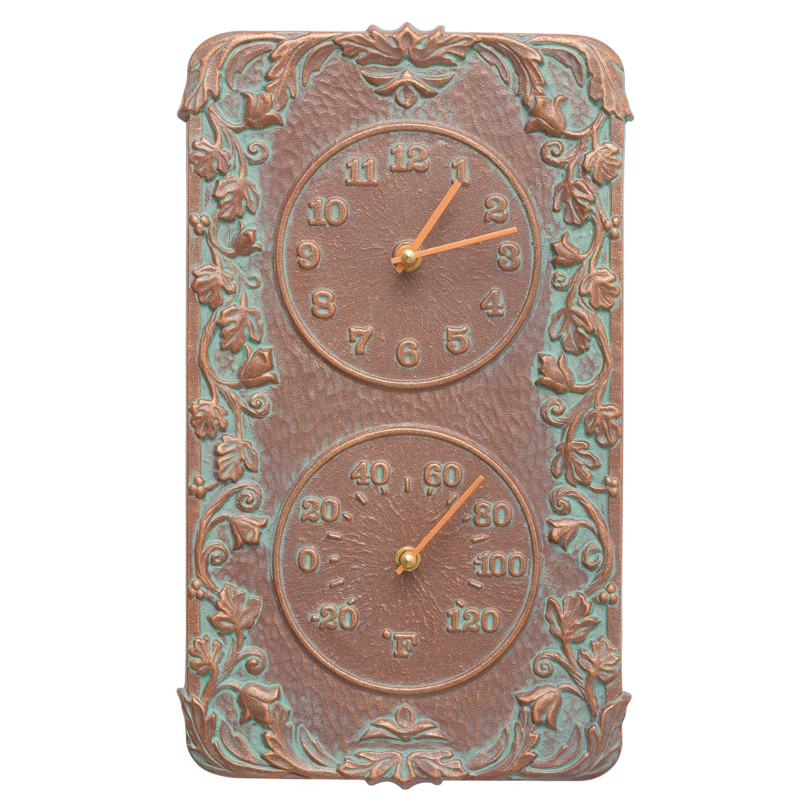Whitehall Products Acanthus Indoor/Outdoor Wall Clock and Thermometer