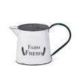 thumbnail image 1 of Benzara BM196521 Metal Decorative Pitcher with Side Handle & Rustic Accents, White, 1 of 1