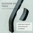 thumbnail image 5 of Domi Outdoor Patio Dining Table Square Metal Table with Umbrella Hole and Wood-Look Tabletop for Porch,Garden,Backyard,Balcony(37''x37''), 5 of 8