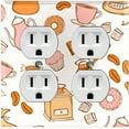thumbnail image 1 of Metal Light Switch Wall Plate Outlet Cover (Coffee Espresso Mocha Bean Pot Sweet Dessert Treat White - Double Duplex), 1 of 2