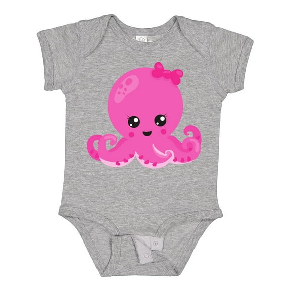 Inktastic Cute Octopus, Little Octopus, Baby Octopus, Hearts Girls Baby Bodysuit