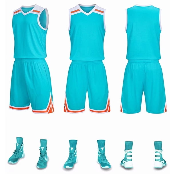 Conjunto de uniforme de baloncesto, camiseta estampada para hombres y mujeres, uniforme de equipo de competición deportiva de entrenamiento para niños, camiseta de estudiante universitario al