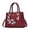 Wine Red, variant on Women Elegant Vegan Leather Hand Bags Emborided Thread Sowing Floral Pattern Shoulder Bag Ladies Solid Handbag
