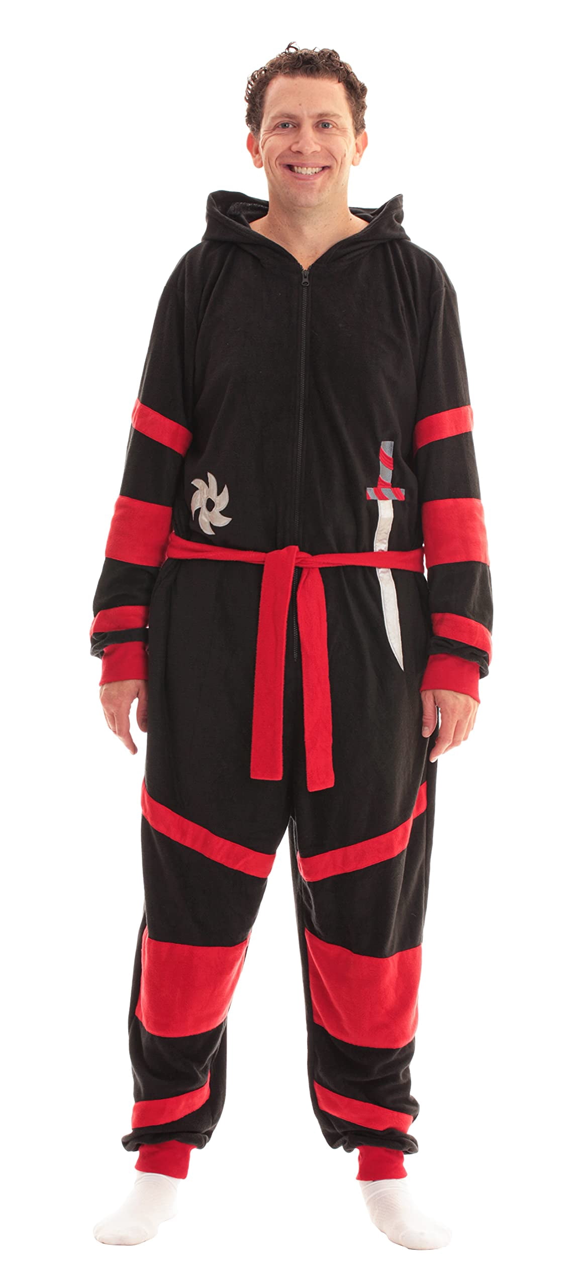#followme Men's Adult Onesie Mens Pajamas 6938-L (X-Large, Ninja)