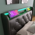 thumbnail image 7 of Lift Up Storage Bed Frame with 360 Surround LED Lights, Upholstered Platform Bed with Buttons, Apps or Remote Control, Hydraulic Storage Bed with USB Type-C Charging, No Box Spring Needed, 7 of 7
