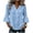 Light Blue, variant on Hurxie Womens 3/4 Length Sleeve Top V Neck Waist Slim Fitted Shirts for Women Going Out Ribbed Bell Sleeve Cute Light Blue,S