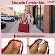 thumbnail image 3 of SUOSDEY Corduroy Tote Bag with Laptop Compartment&Cup Holder,Multipocket Work Tote for College,Teacher,Travel Crossbody Handbag, 3 of 7