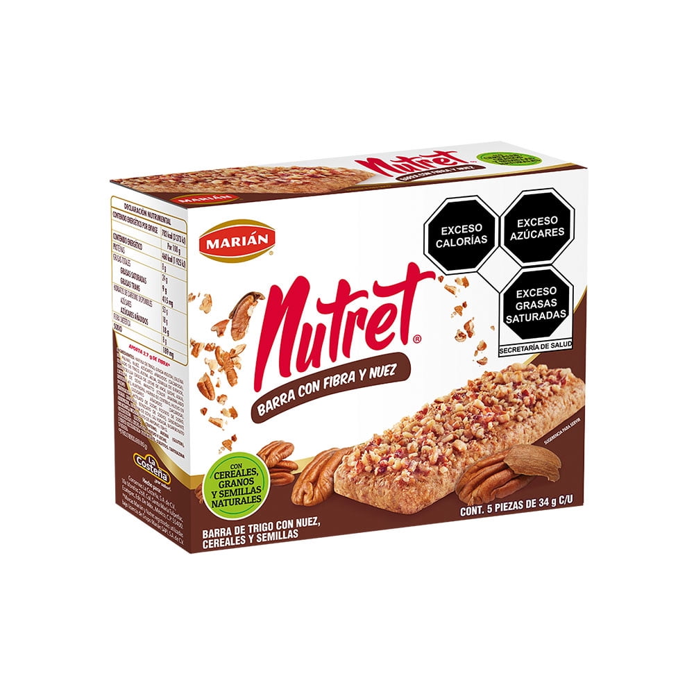 Barra Marián Nutret de trigo con nuez, cereales y semillas 5 pzas ...