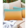 thumbnail image 6 of Teal Orange Ombre Throw Pillow Covers, Modern Geometric Striped Abstract Art Soft Breathable Pillow Cases with Invisible Zipper for Sleeping, Toddler Pillowcases for Couch Bed Sofa Chair 12x20 Inches, 6 of 6