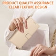 thumbnail image 6 of Allytechgroup Wallet Case for iPhone 16 Pro Max with Lanyard, PU Leather Protective Rugged with Card Holder RFID Blocking Non-Slip Anti-Fingerprint Shockproof Bumper for iPhone 16 Pro Max, Beige, 6 of 10