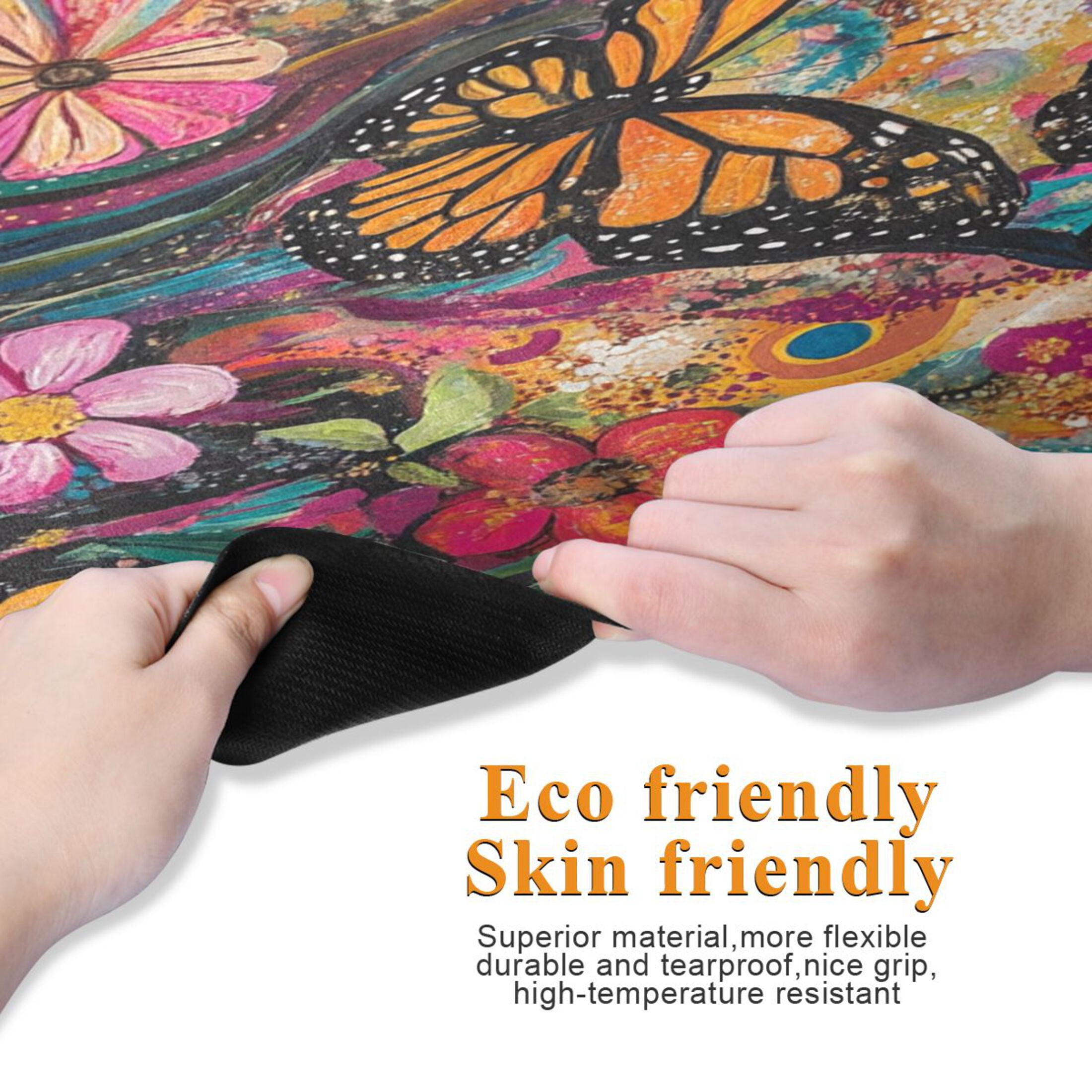 BZSMCE Yoga Mat Women Monarch Butterflies in Flight Fitness Mat
