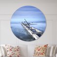 thumbnail image 2 of Designart 'Dark Blue Sky and Large Pier ' Modern wall clock, 2 of 6