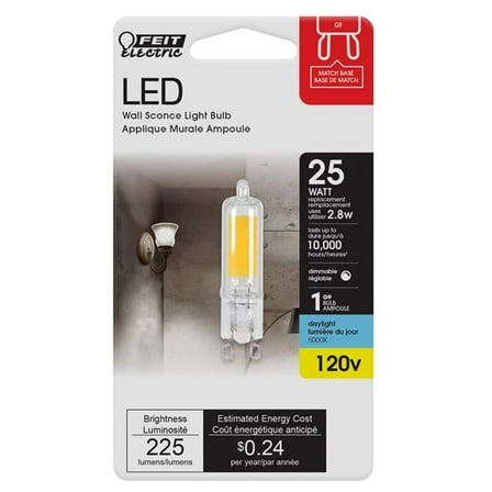 Feit Electric  25 watt Equivalence 225 Lumen G9 LED Bulb, Daylight - 2.8 watt
