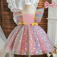 thumbnail image 3 of Avrntaa Baby Girls Cute Tutu Dress Star Print Flutter Party Dresses Wedding Pageant Ball Gown with Bow, 3 of 8