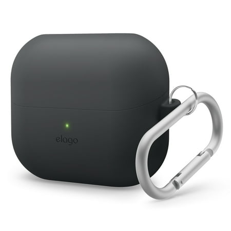 elago Compatible with Samsung Galaxy Buds 3 Case & Galaxy Buds 3 Pro Case Premium Silicone Cover with Carabiner Full Protection Wireless Charging Headphone Accessories for Men for Women [Black]