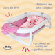 thumbnail image 4 of Bañera Para Bebé Ibaby Fiume Plegable Con Organizador y cojín rosa, 4 of 9